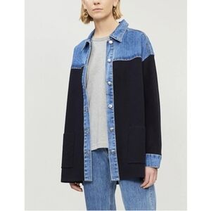 Sandro Gwenaelle contrast Oversized knitted shirt